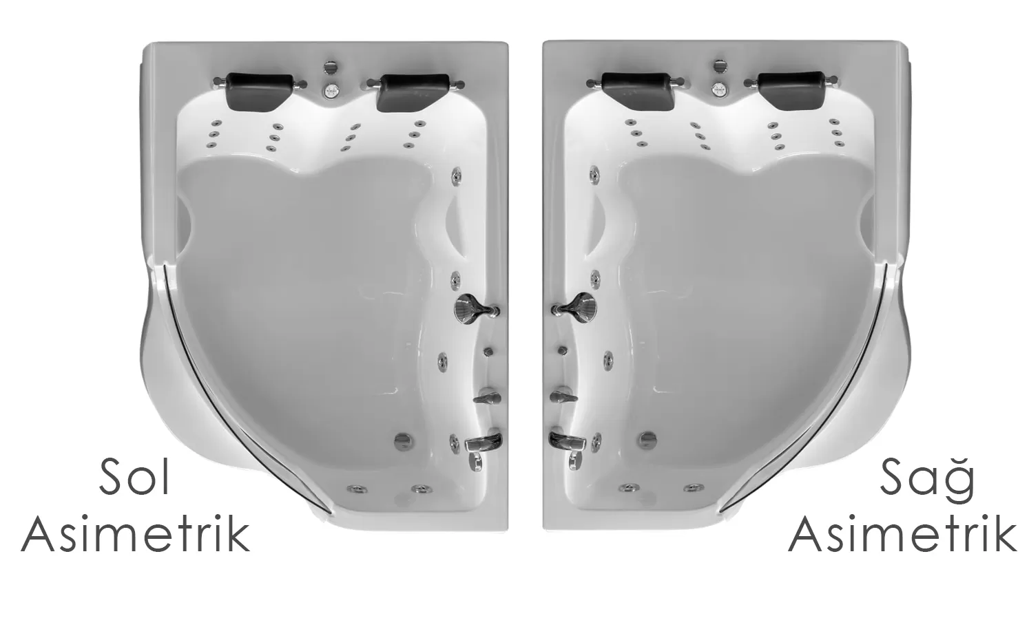 Asimetrik Camlı Jakuzi 131 x 181 H 65